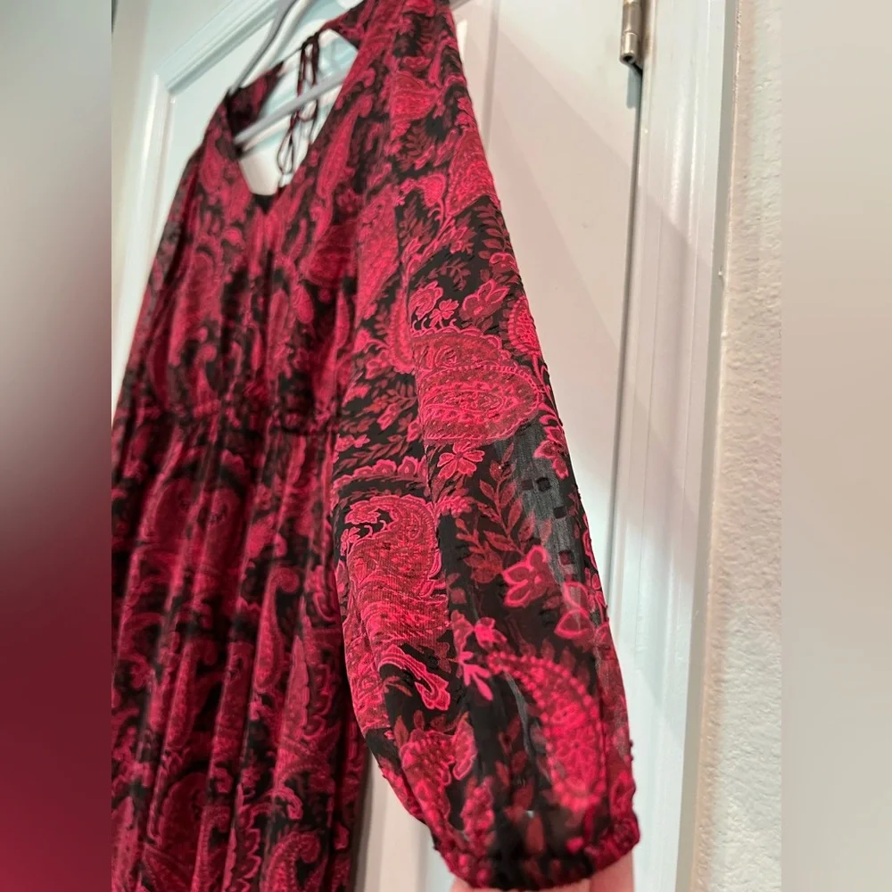 Torrid Paisley Tea Length Open Back A-Line Dress Size 1X (14/16) - Picture 7 of 11